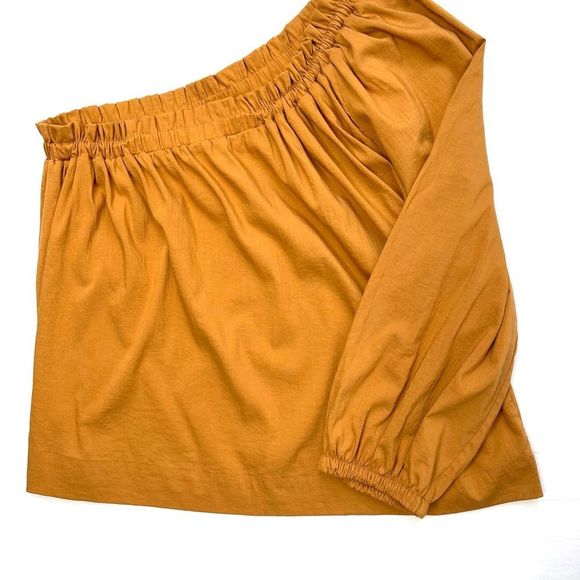 Evereve Shane One Shoulder Top Burnt Gold Size Large - Picture 4 of 12